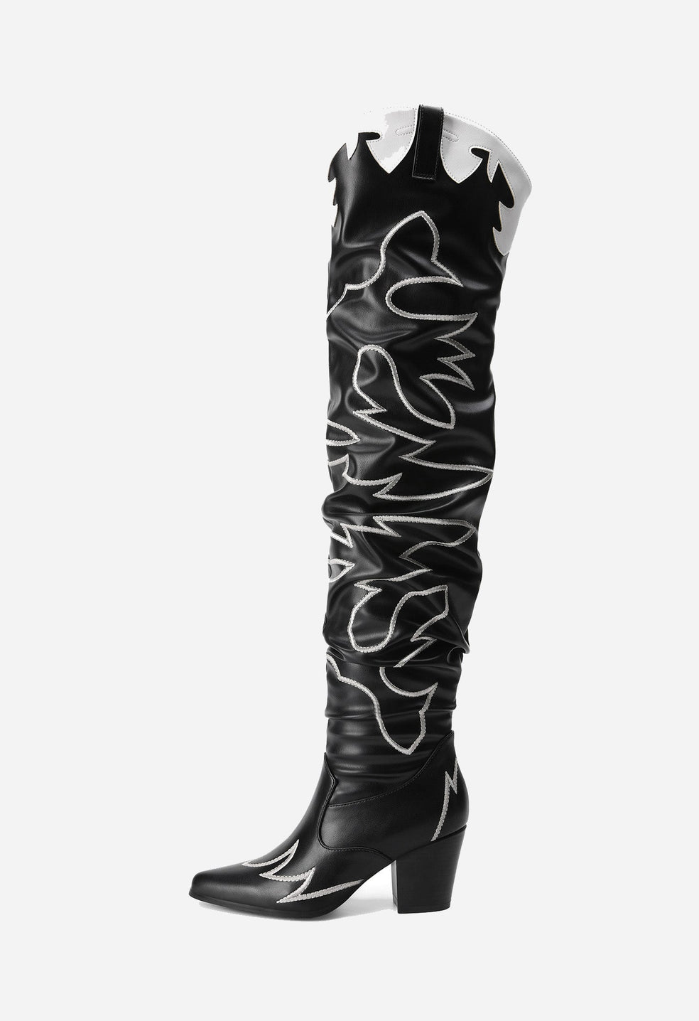 Botas western bordadas por encima de la rodilla de mujer