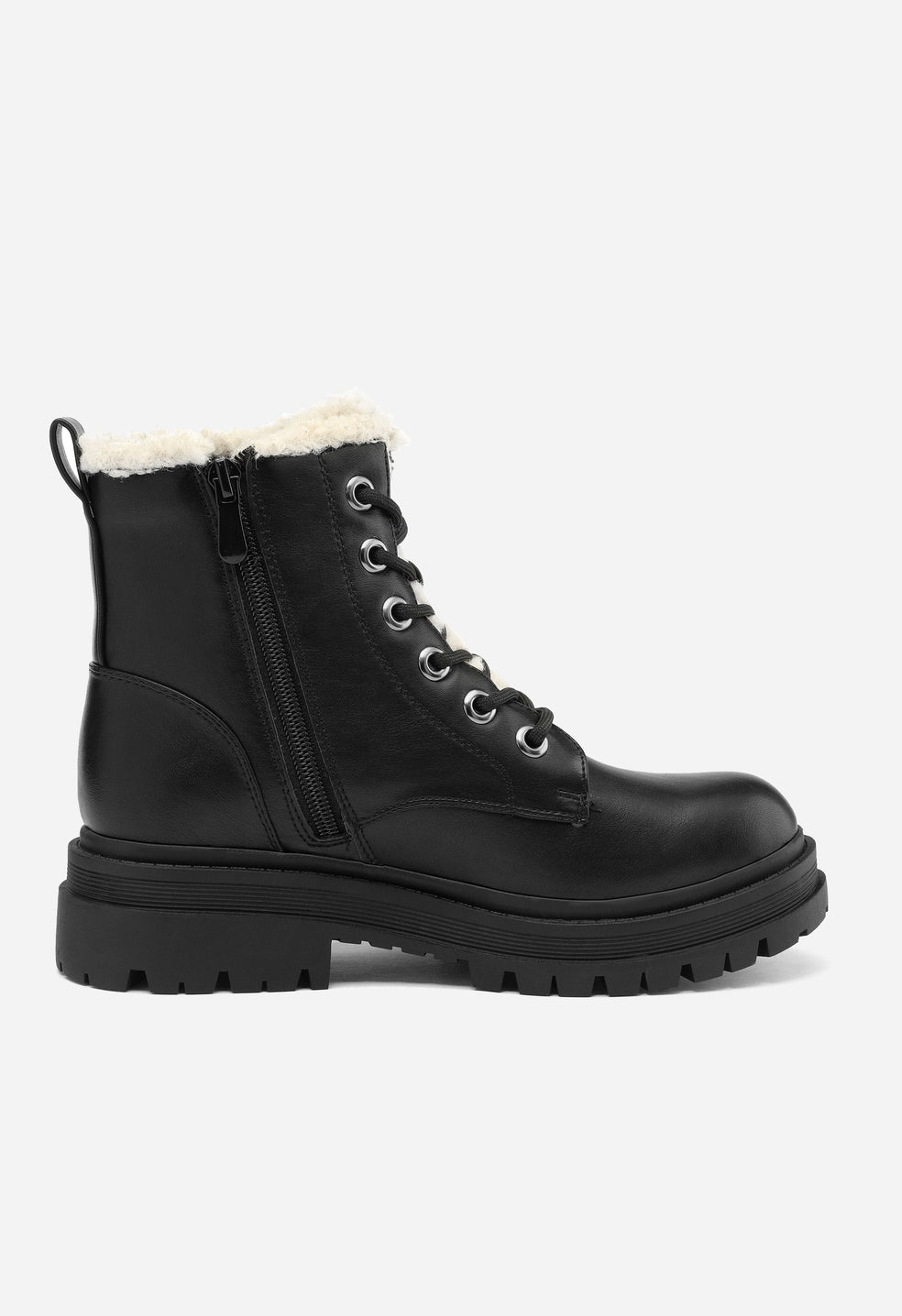 Botas militares planas con cordones