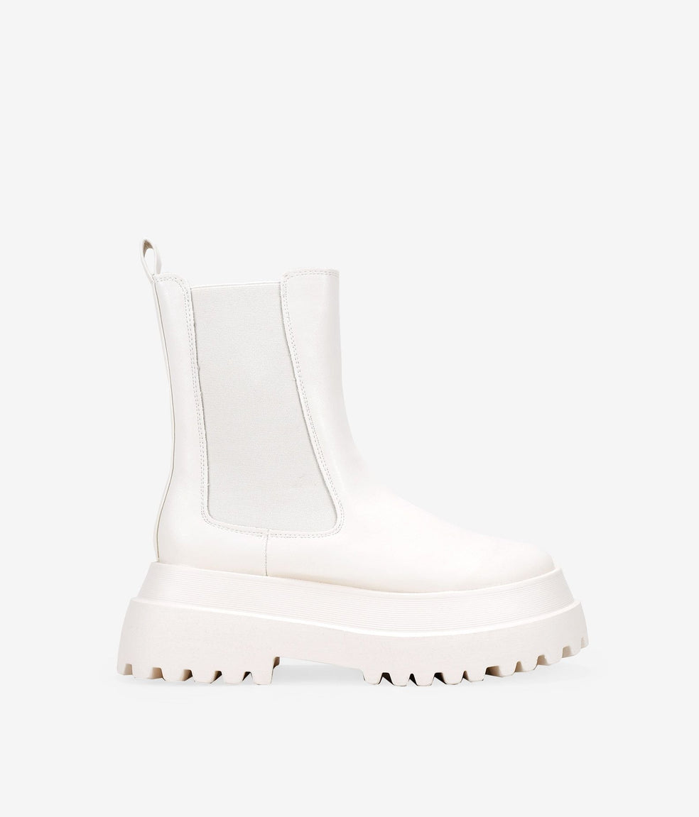 Botas Chelsea beige con plataforma