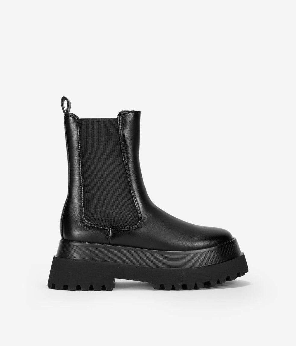 Botas Chelsea negras con plataforma