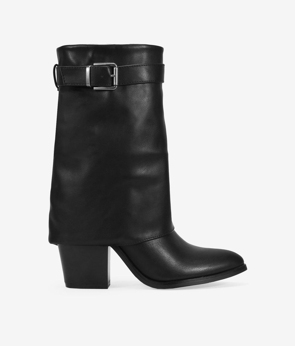 Botas de tacón negras con polaina