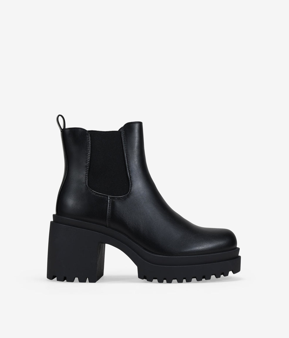 Botines de tacón negros con plataforma