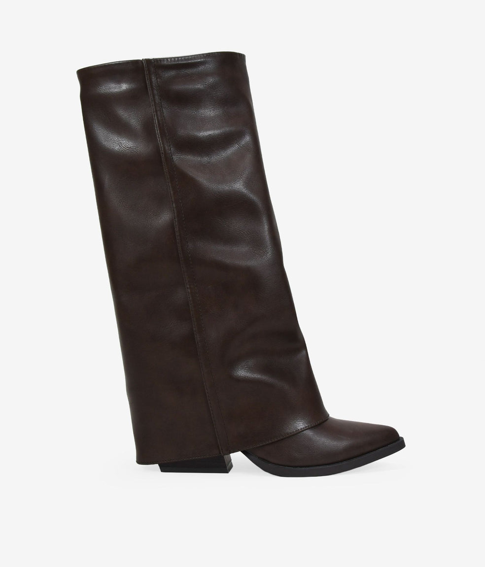 Botas cowboy marrones con polaina