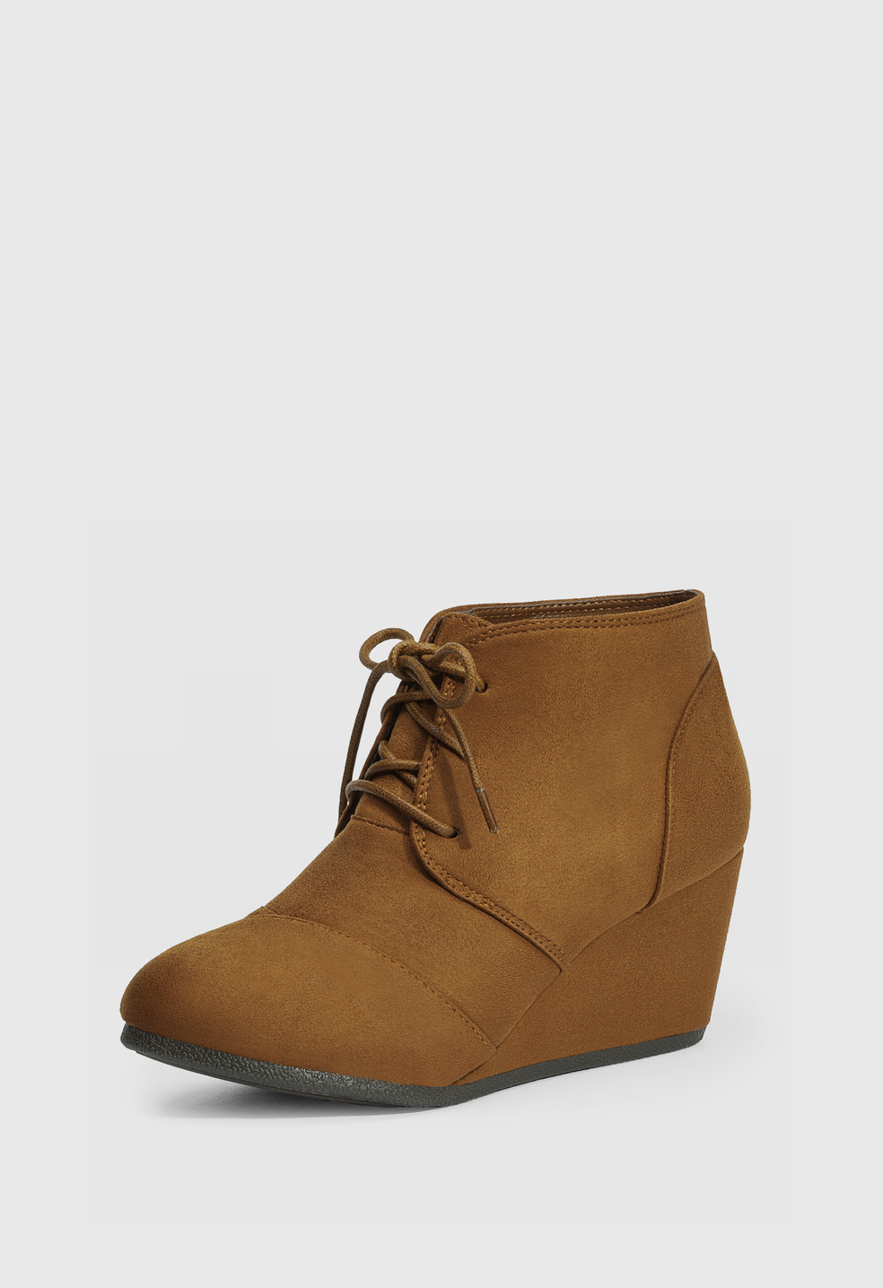 Botines casual de cuña con cordones y tacón bajo