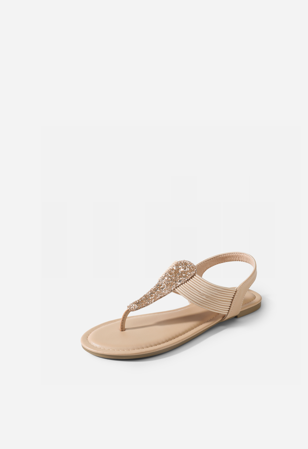 Sandalias gladiadoras con tanga, tiras elásticas y tobillera de mujer