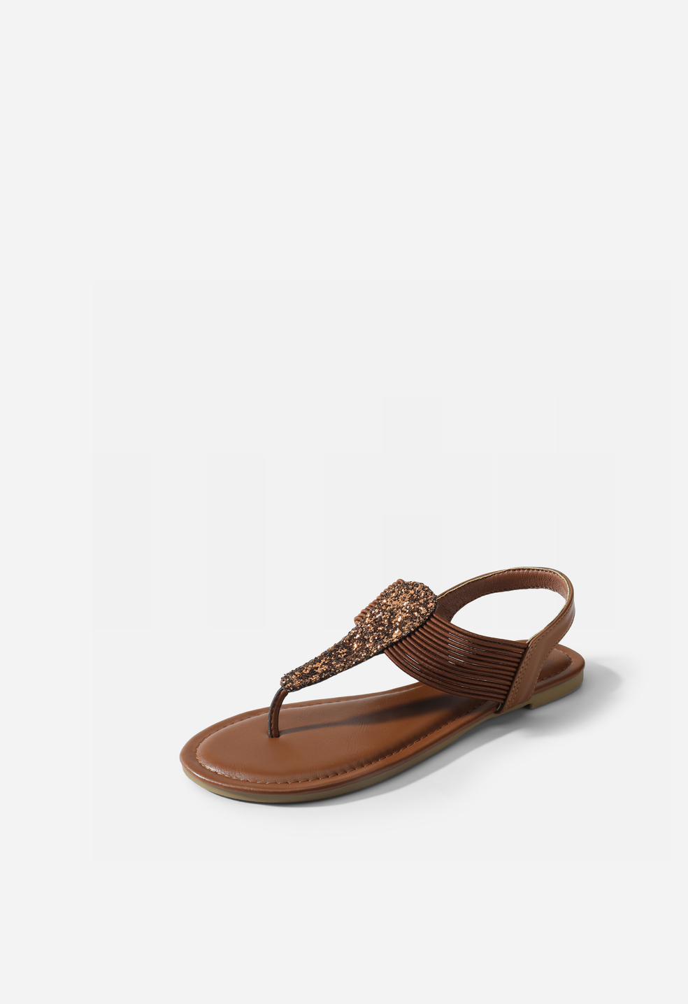 Sandalias gladiadoras de dedo con tiras elásticas y tobillera de mujer