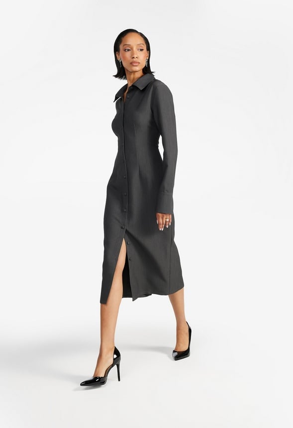 Vestido camisero midi estilo corsé