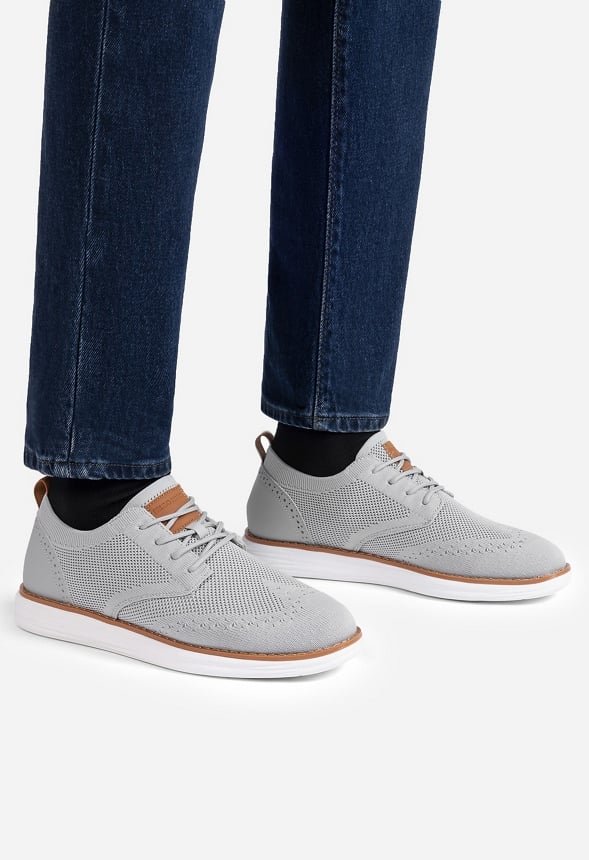 Zapatos Oxford de punto con puntera perforada de hombre