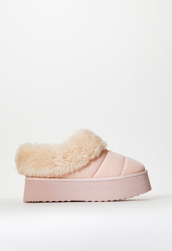 Zapatillas de casa planas peludas Jovie