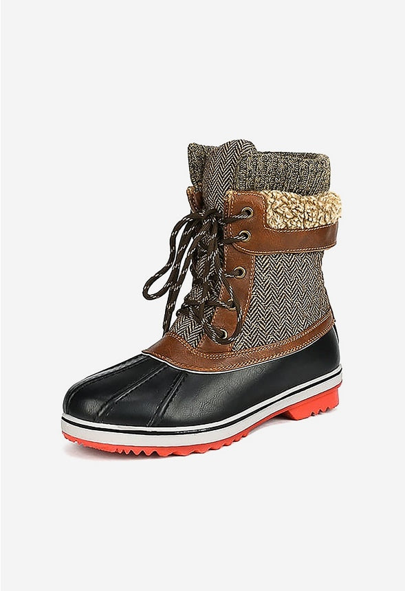 Botas de nieve de caña media con cordones