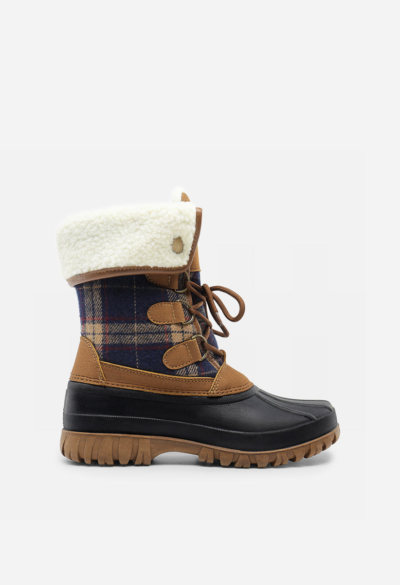 Botas de nieve de media caña impermeables y forradas
