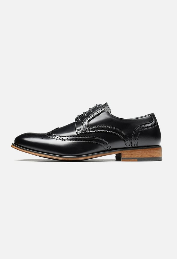 Zapatos de vestir clásicos wingtip de ancho ancho de hombre