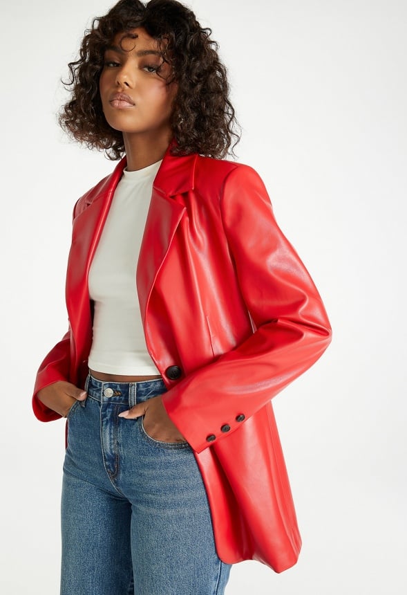 Blazer de piel sintética