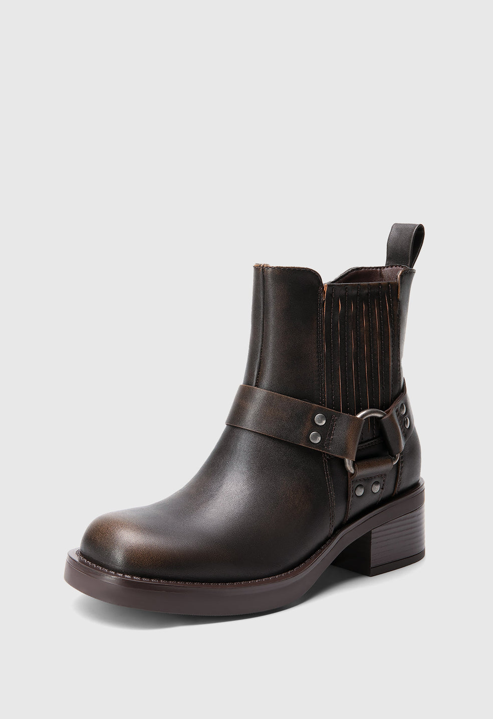 Botas moteras de punta cuadrada Akira