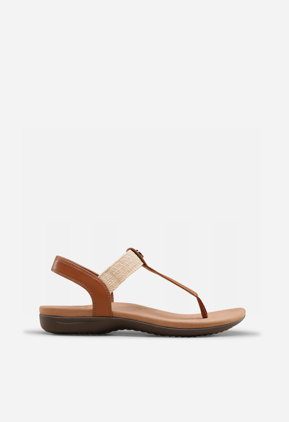 Sandalias con tira en T y soporte para el arco de mujer