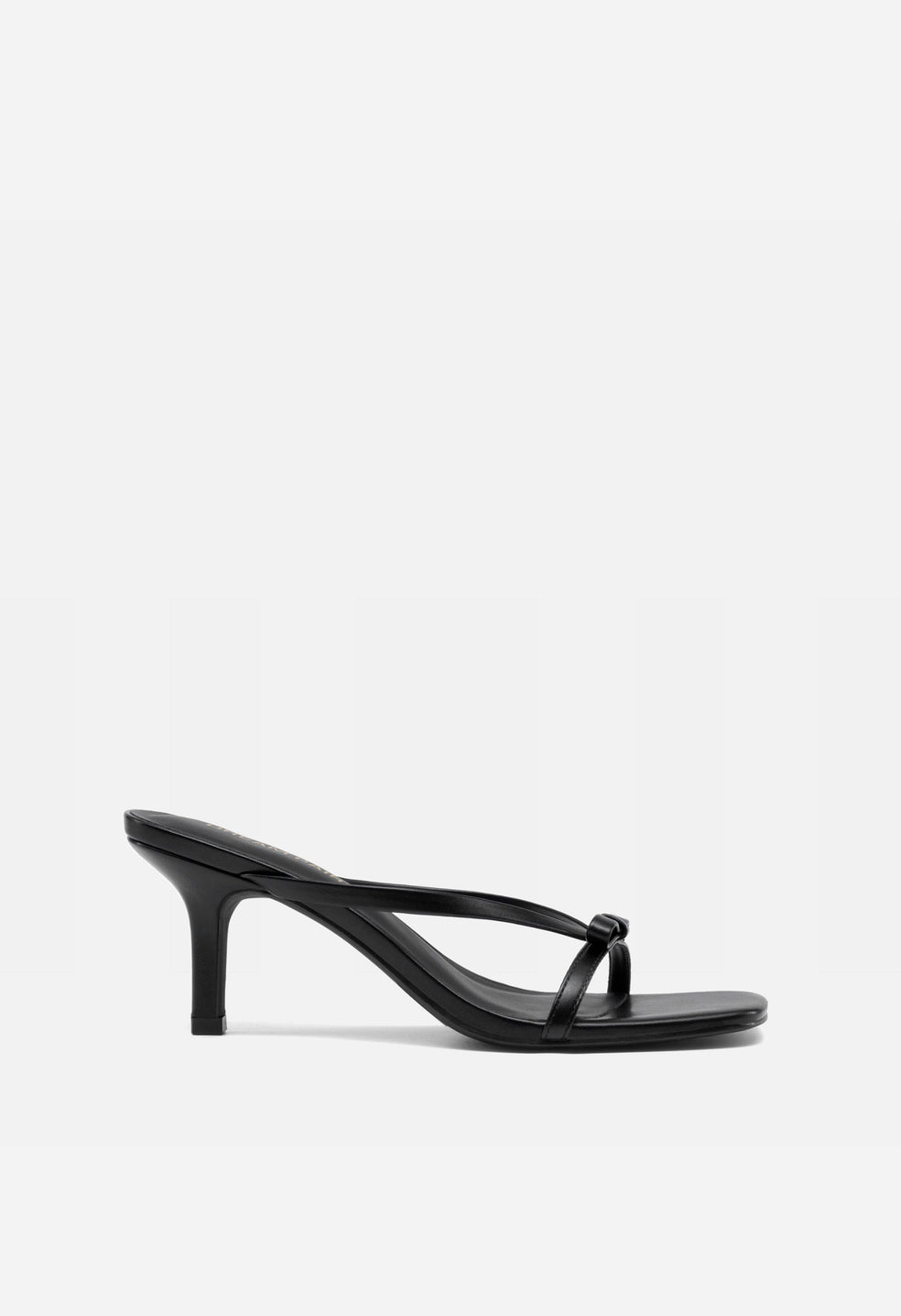 Sandalias mule de tacón kitten con lazo de mujer