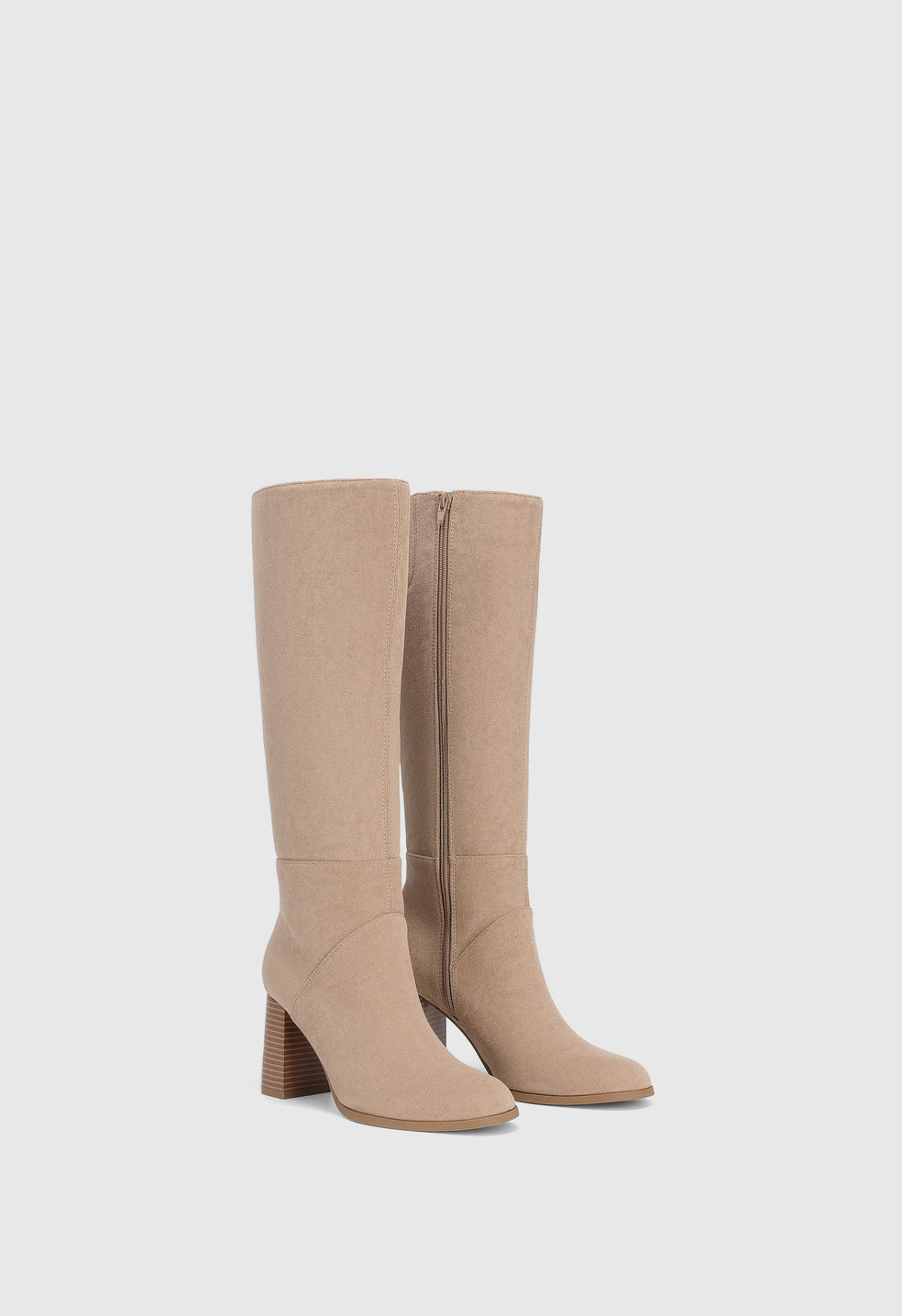 Botas altas de ante sintético con puntera redondeada