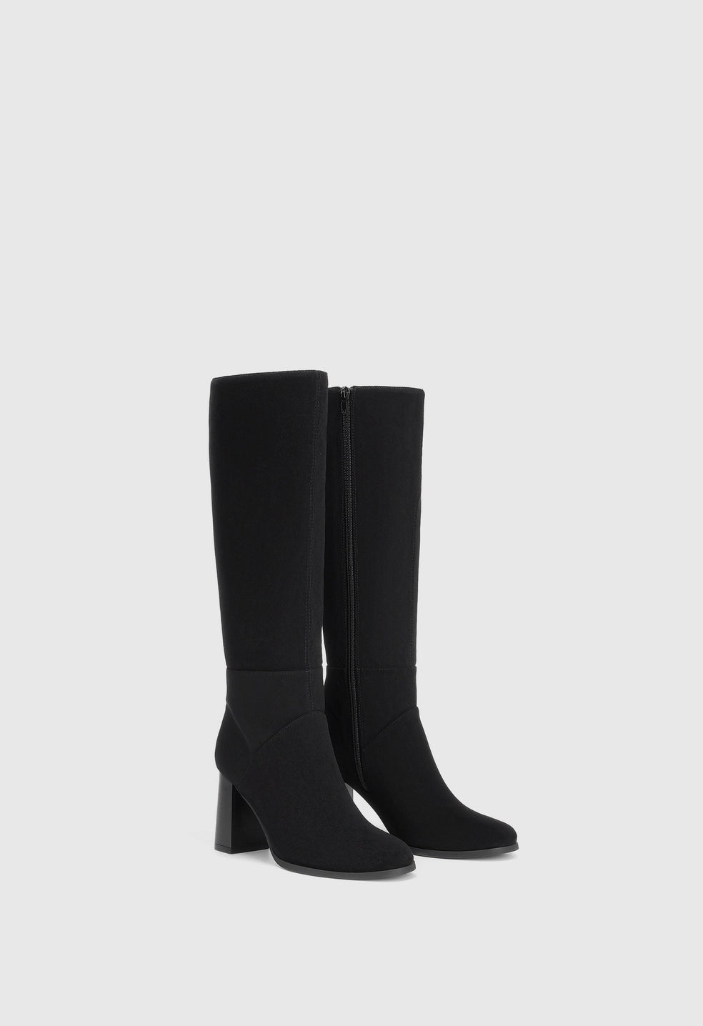 Botas altas de ante sintético con puntera redondeada