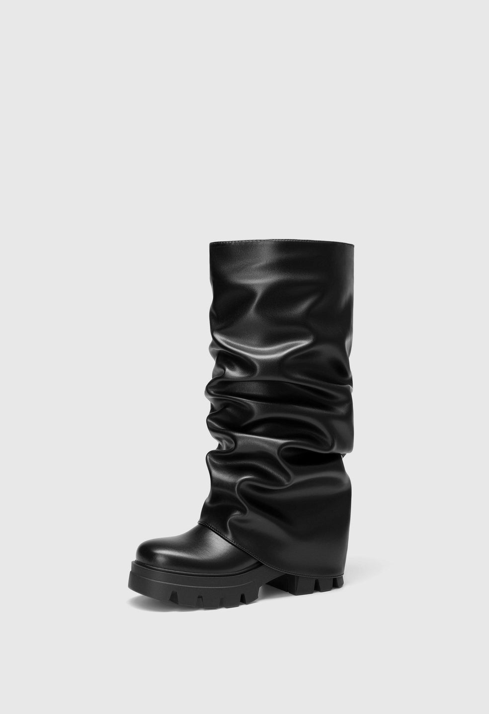 Botas de media caña fruncidas de mujer