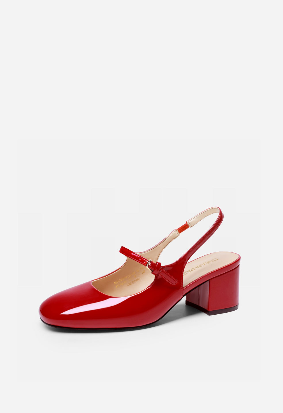 Zapatos de salón Mary Jane destalonados de puntera cuadrada de mujer