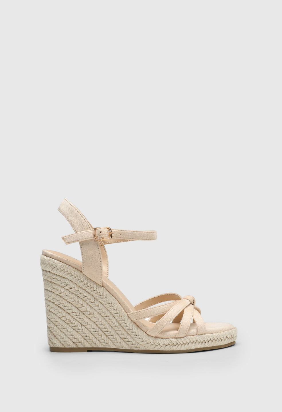 Sandalias de cuña de esparto con tiras