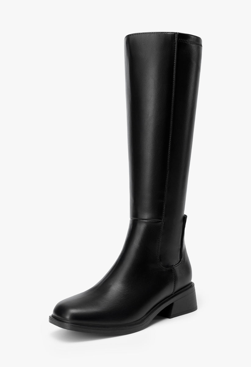 Botas hasta la rodilla de puntera cuadrada de mujer