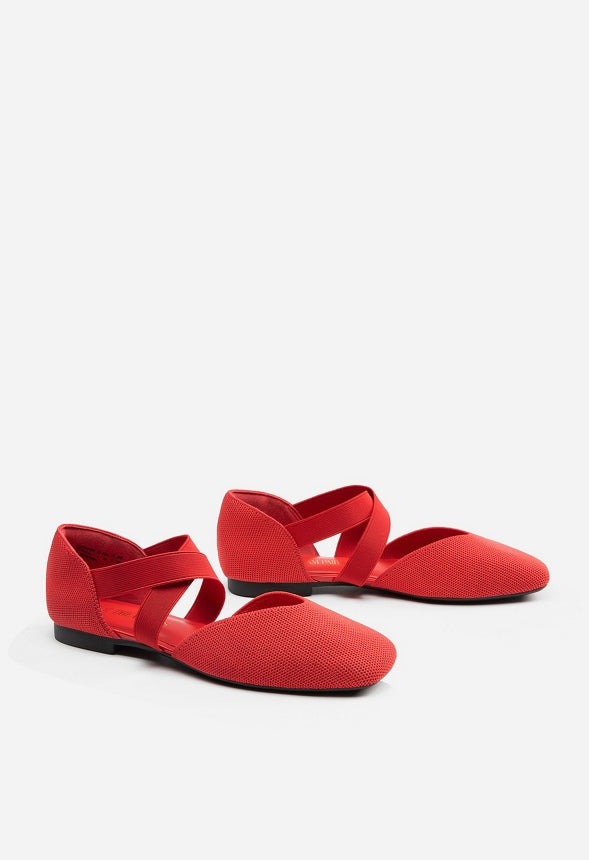 Bailarinas de punto sostenibles con tiras cruzadas de mujer
