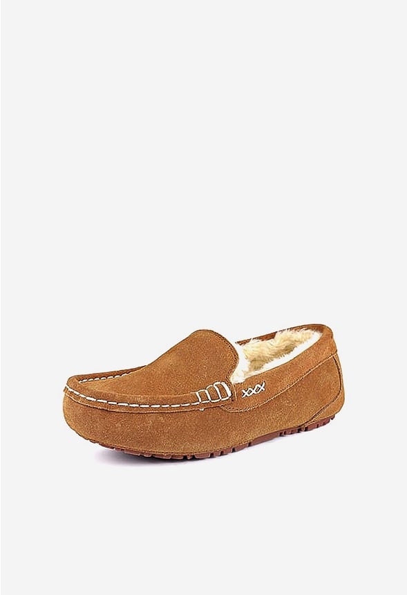 Zapatillas de casa tipo mocasín de pelo sintético