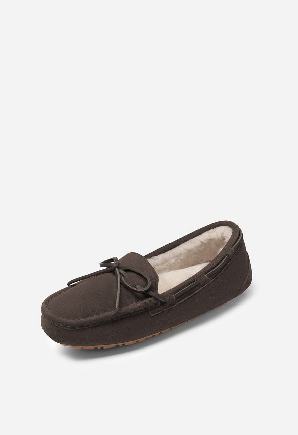 Zapatillas de casa tipo mocasín con pelo sintético