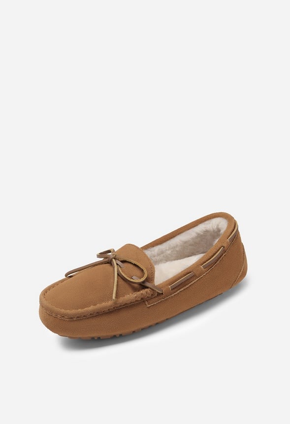 Zapatillas de casa tipo mocasín con pelo sintético