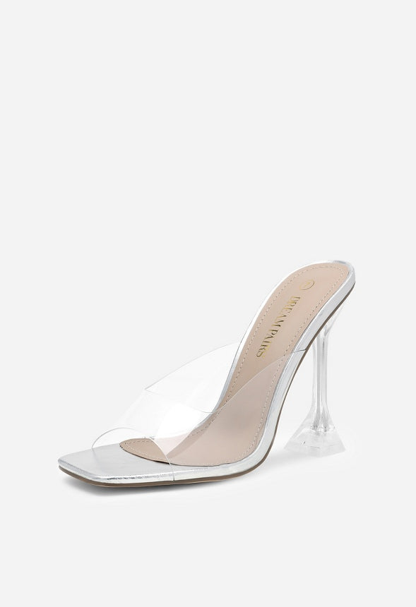 Sandalias transparentes de tacón de aguja