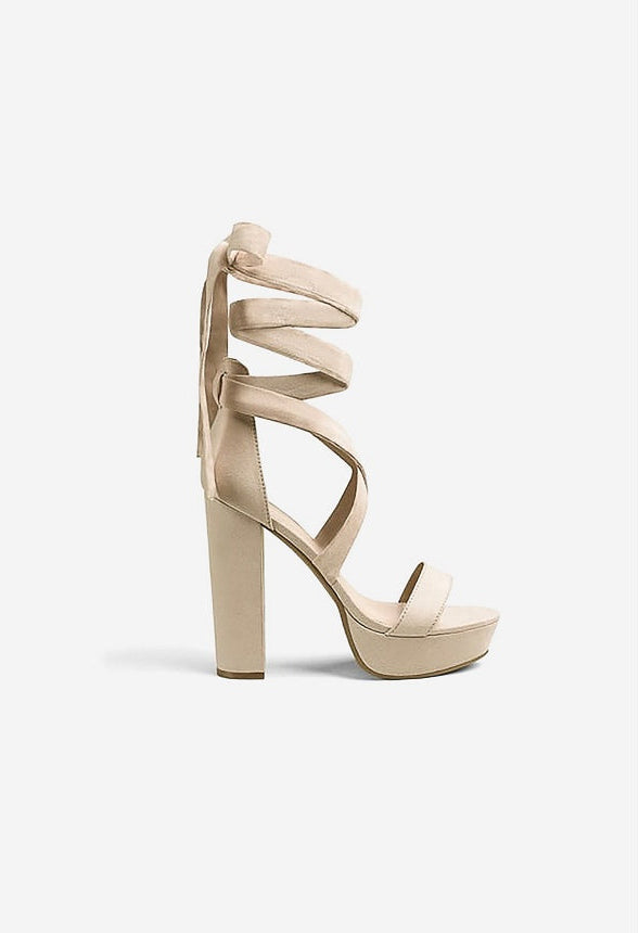 Sandalias gladiadoras de tacón alto con plataforma de mujer