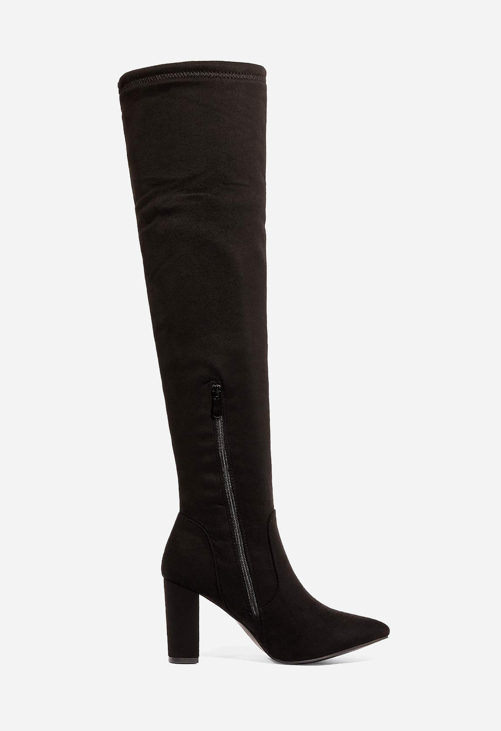 Botas por encima de la rodilla de tacón ancho