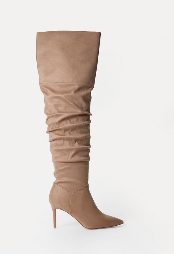 Botas de tacón de aguja arrugadas Shona