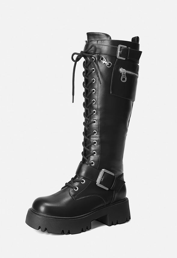 Botas moteras con plataforma y suela de tacos