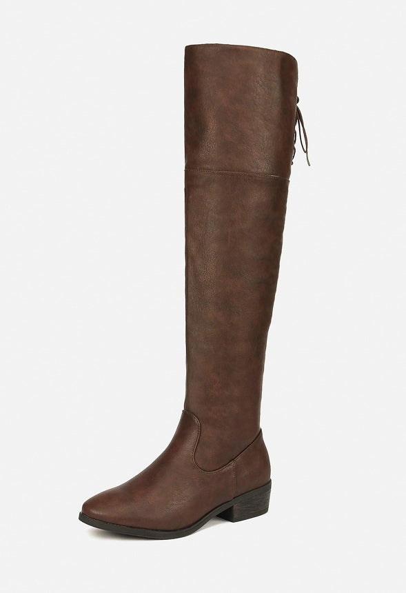 Botas por encima de la rodilla de tacón ancho