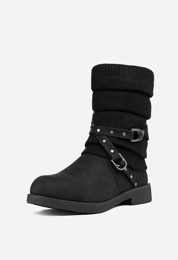 Botas de nieve de media caña con correa y hebilla