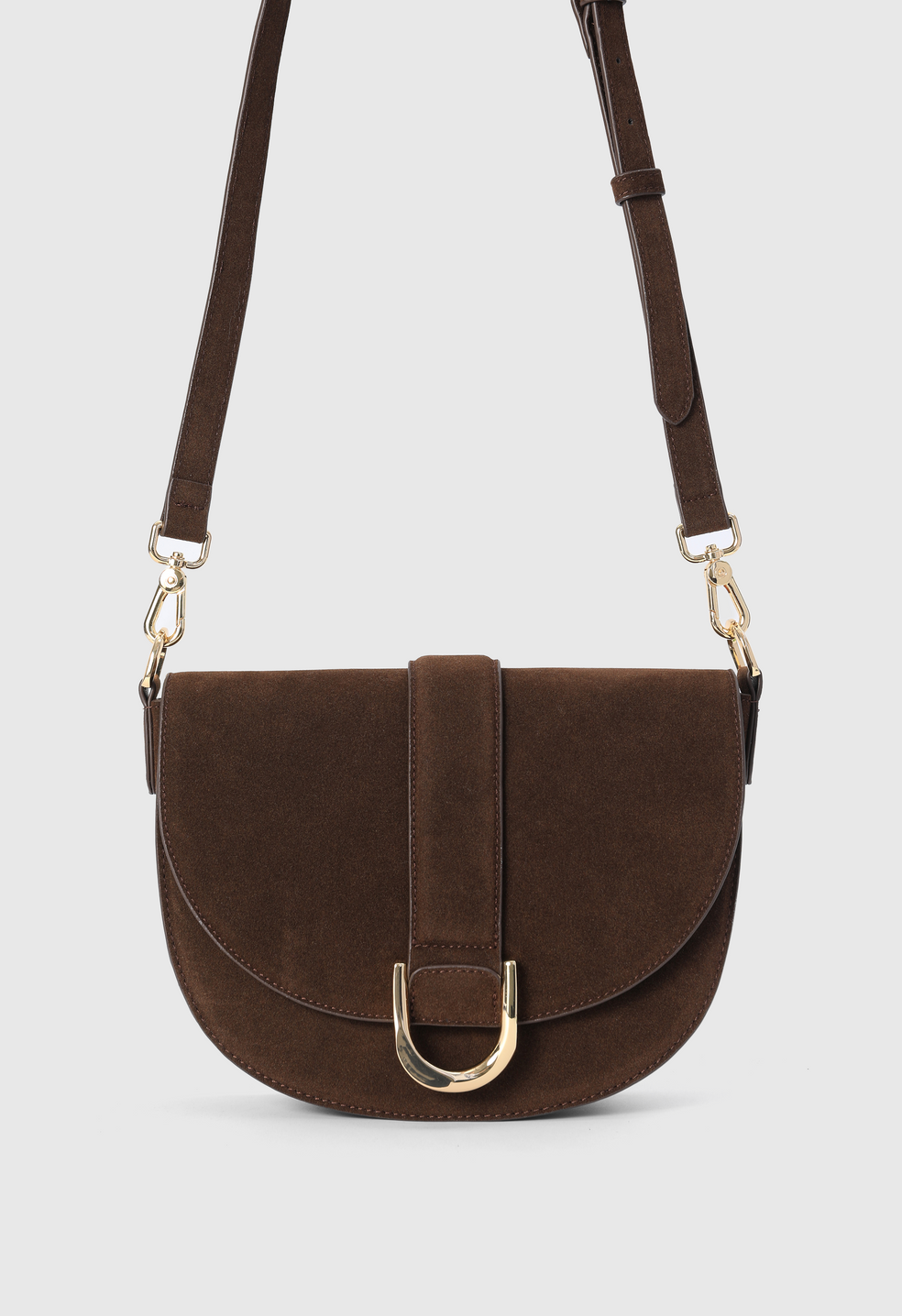 Bolso bandolera de ante con solapa