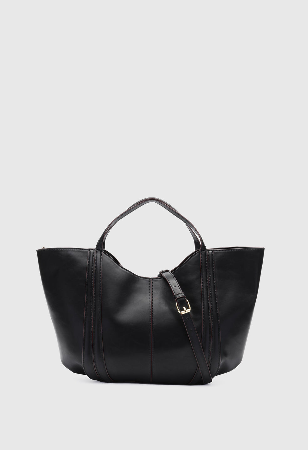 Bolso shopper con costuras