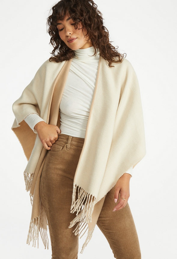 Ruana reversible desflecada
