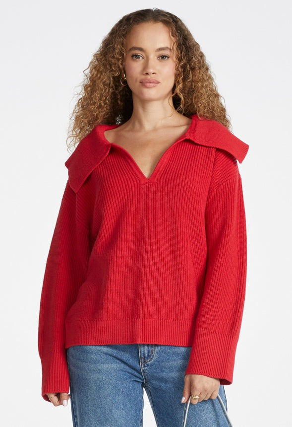 Jersey de manga larga con cuello campana