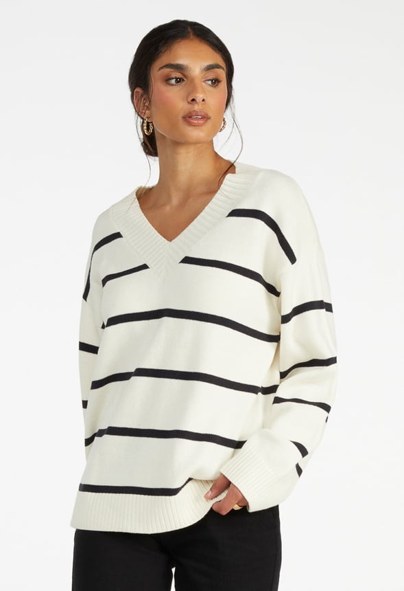 Jersey oversize con cuello de pico