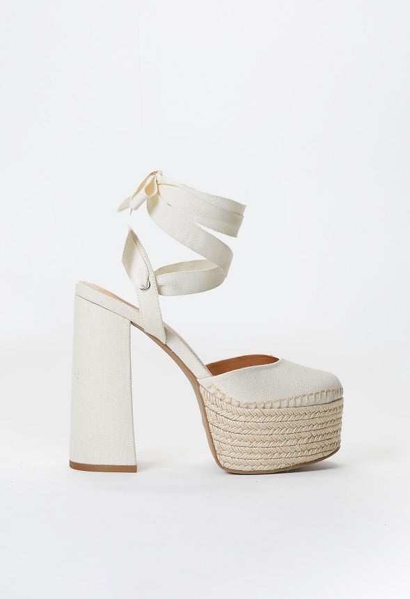 Zapatos de salón de esparto con plataforma Presely
