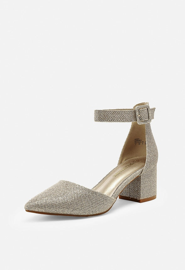 Zapatos de salón de tacón bajo y punta fina Annee
