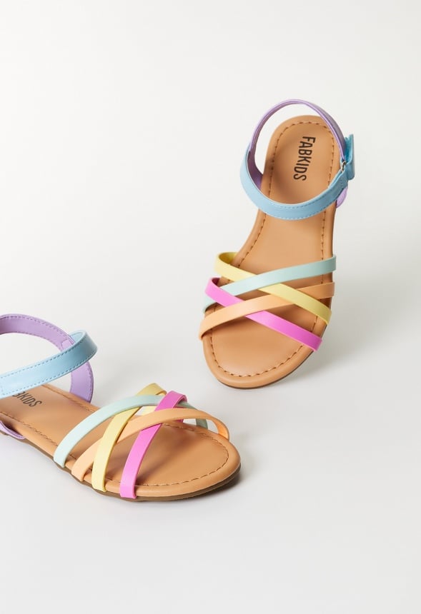 Sandalias arcoíris con varias tiras infantil