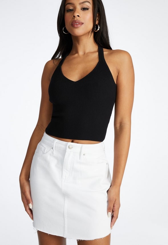 Minifalda vaquera con bajo camisero Tess