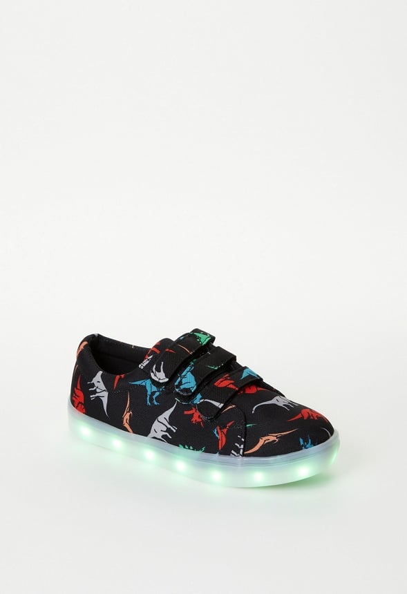 Zapatillas con luces de dinosaurio y varias tiras infantil