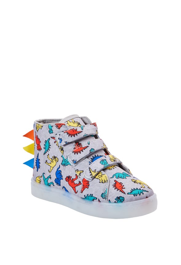 Zapatillas altas 3D de dinosaurio con luces infantil