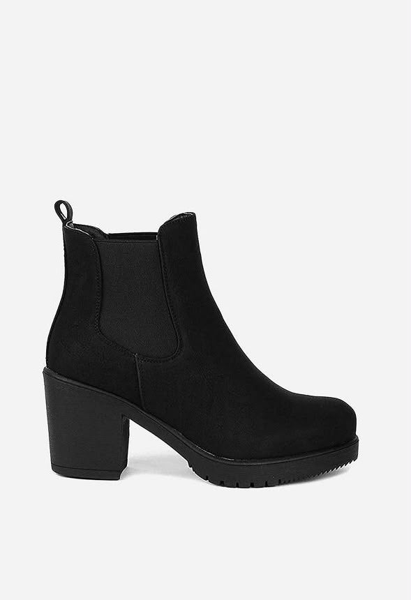 Botines Chelsea de tacón alto grueso