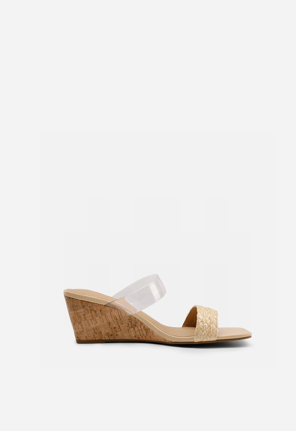 Sandalias de cuña cuadradas con tiras de mujer